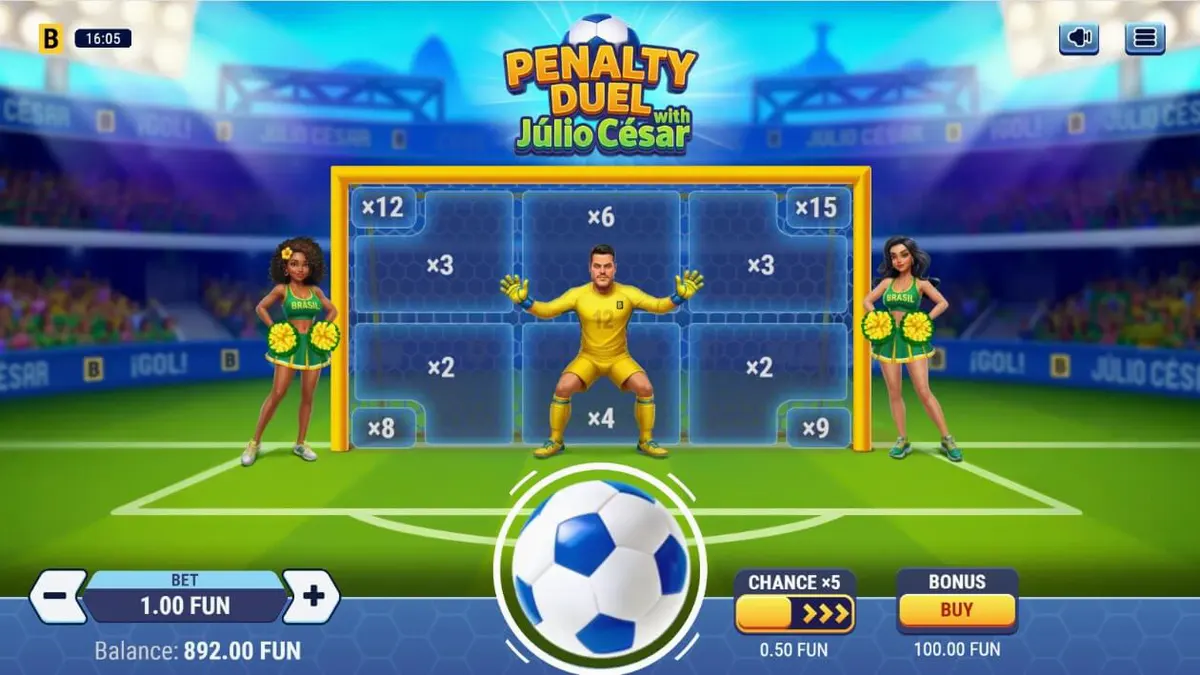 Penalty Duel with Júlio César gameplay screen